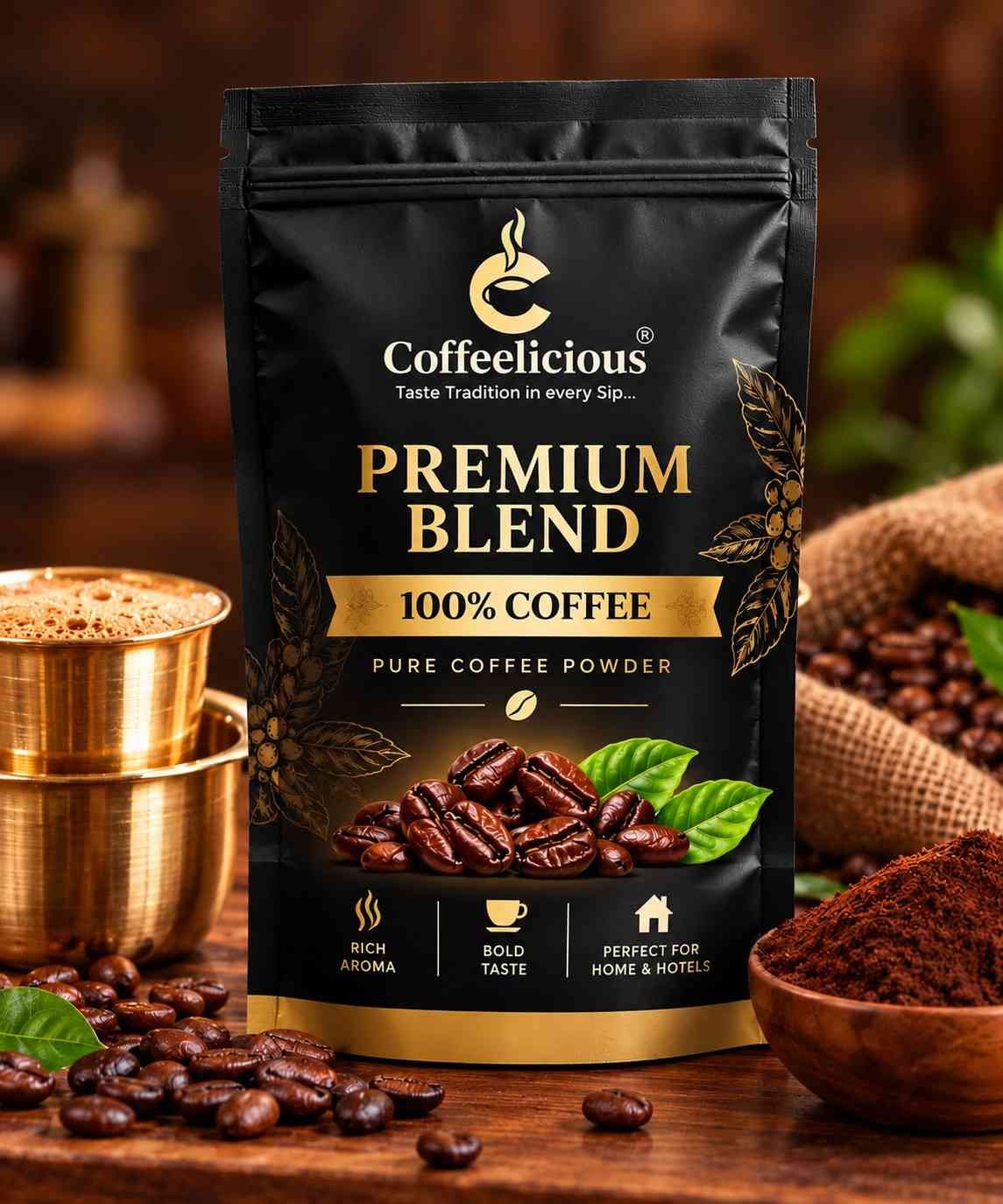 Premium Black and Gold Coffee Blend-100kb